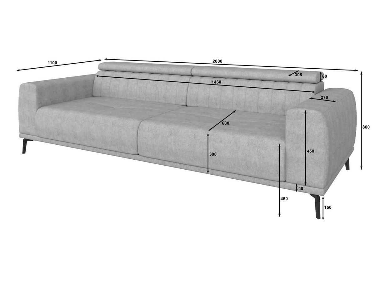 2-SITZER-SOFA Webstoff Dunkelblau  - Schwarz/Dunkelblau, KONVENTIONELL, Textil/Metall (200/80/110cm) - Carryhome