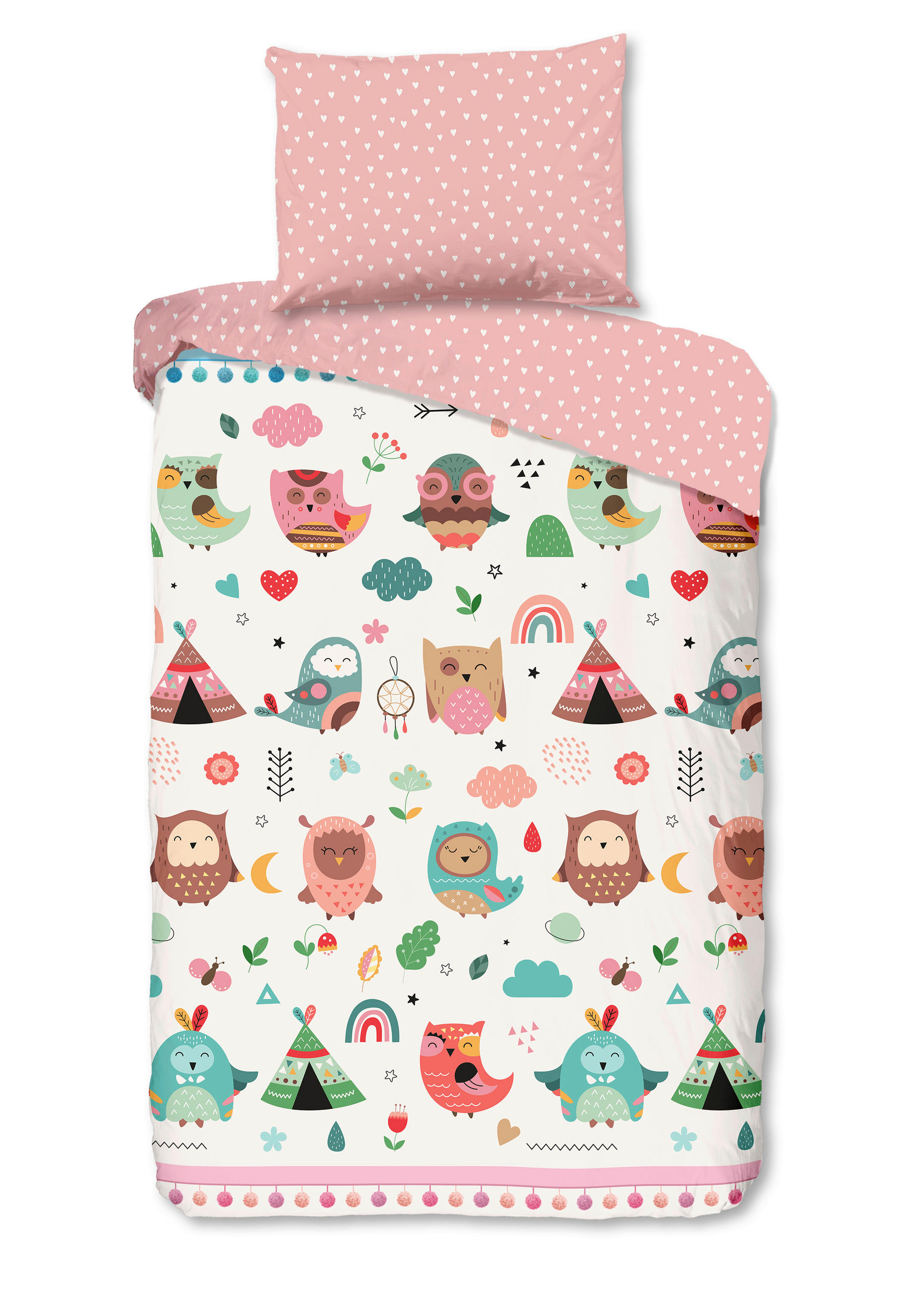 KINDERBETTWÄSCHE 140/200 cm  - Hellrosa/Weiß, Trend, Textil (140/200cm)