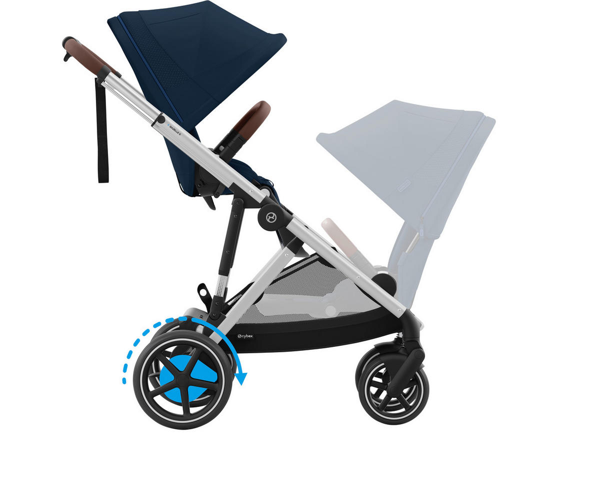 KINDERWAGEN  EGAZELLE S  Ocean Blue  - Silberfarben, Basics, Kunststoff/Metall (94.5/66/100cm) - cybex GOLD