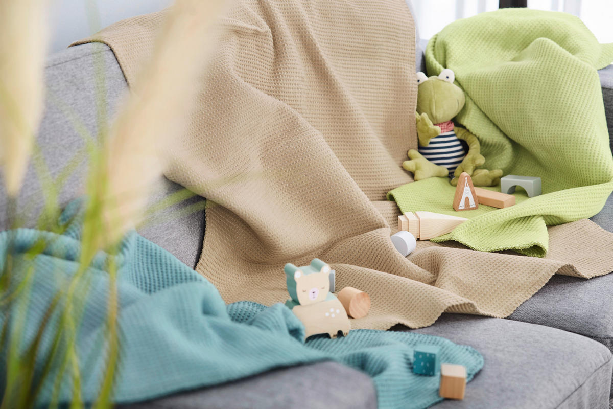 SCHMUSEDECKE  75/100 cm  - Hellgrün, Basics, Textil (75/100cm) - Ibena