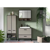 BADEZIMMER 3-teilig  in 142 cm  - Kaschmir/Schwarz, MODERN, Holzwerkstoff/Metall (142cm) - MID.YOU