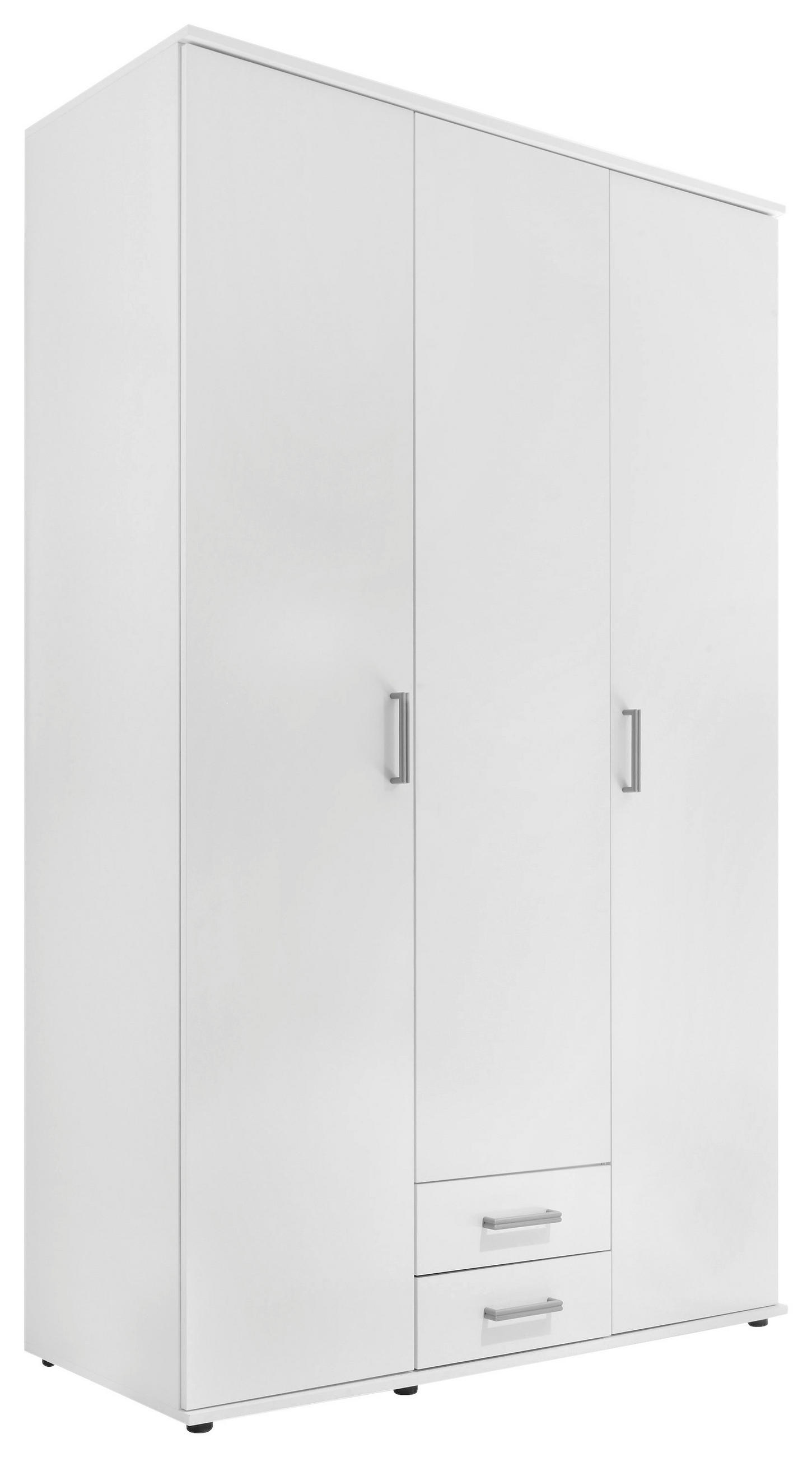 DREHTÜRENSCHRANK 120/196/54 cm 3-türig Weiß  - Alufarben/Weiß, KONVENTIONELL, Holzwerkstoff/Kunststoff (120/196/54cm) - Boxxx