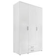 DREHTÜRENSCHRANK  in Weiß  - Alufarben/Weiß, KONVENTIONELL, Holzwerkstoff/Kunststoff (120/196/54cm) - Carryhome