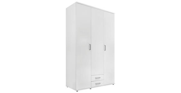 DREHTÜRENSCHRANK in Weiß - Alufarben/Weiß, KONVENTIONELL, Holzwerkstoff/Kunststoff (120/196/54cm) - Carryhome