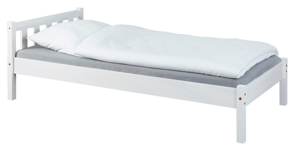 BETT 90/200 cm  in Weiß  - Weiß, Basics, Holz (90/200cm) - MID.YOU