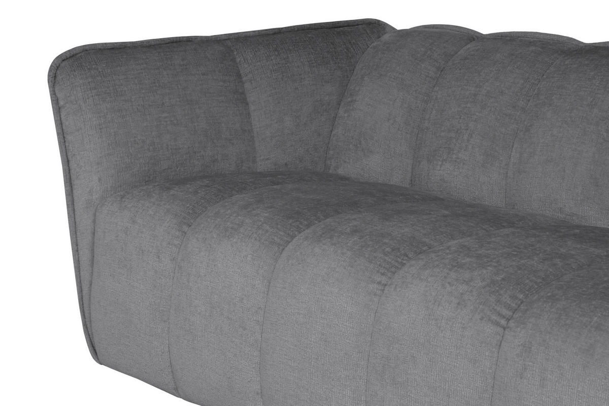 ECKSOFA LIVOLI in Chenille Hellgrau  276/160 cm  - Hellgrau/Schwarz, Design, Textil (276/160cm) - MID.YOU