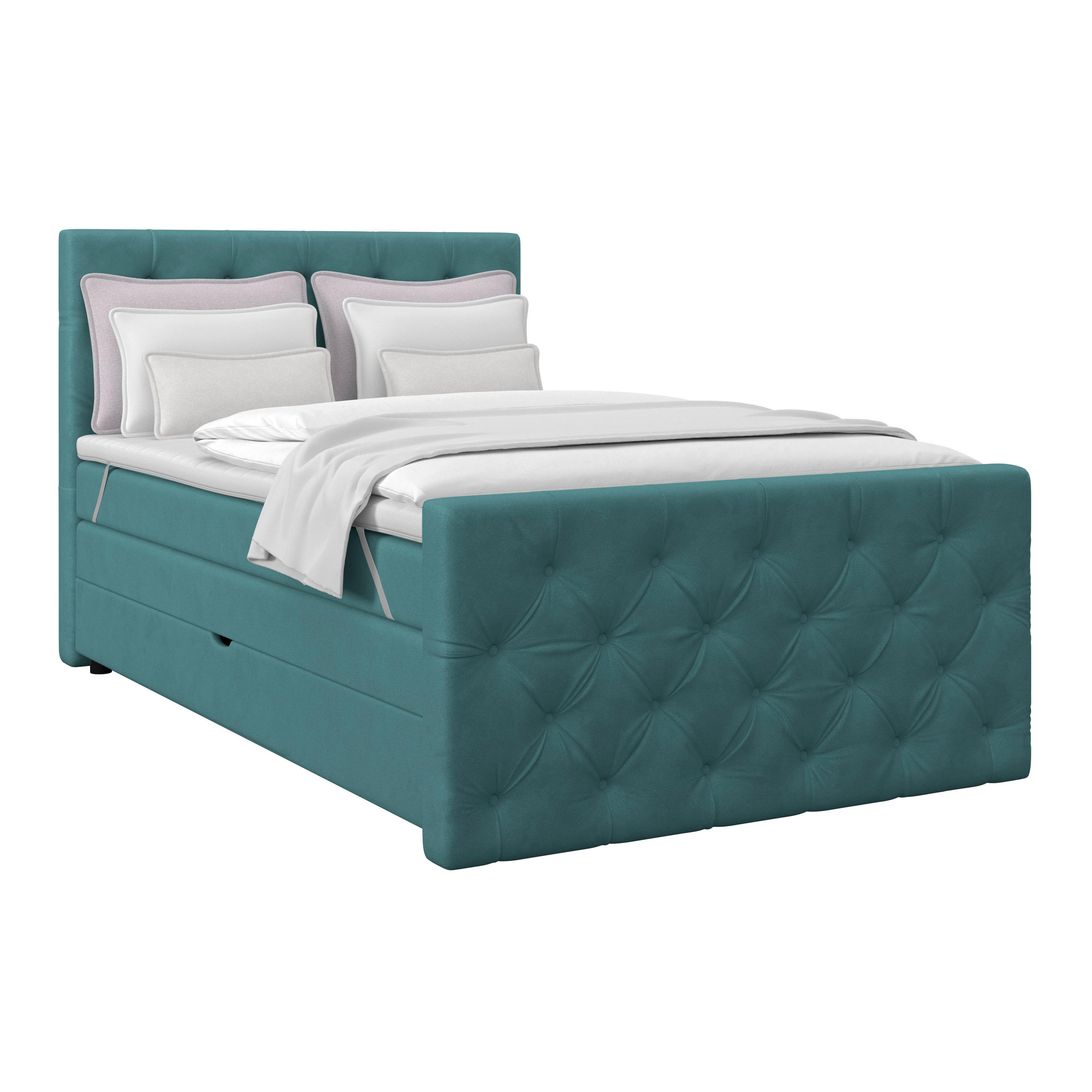 Boxspringbett Elio Petrol 140x200 Cm H3/h4