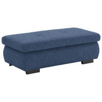 HOCKER in Textil Dunkelblau  - Schwarz/Dunkelblau, Design, Textil/Metall (138/44/67cm) - Beldomo Style