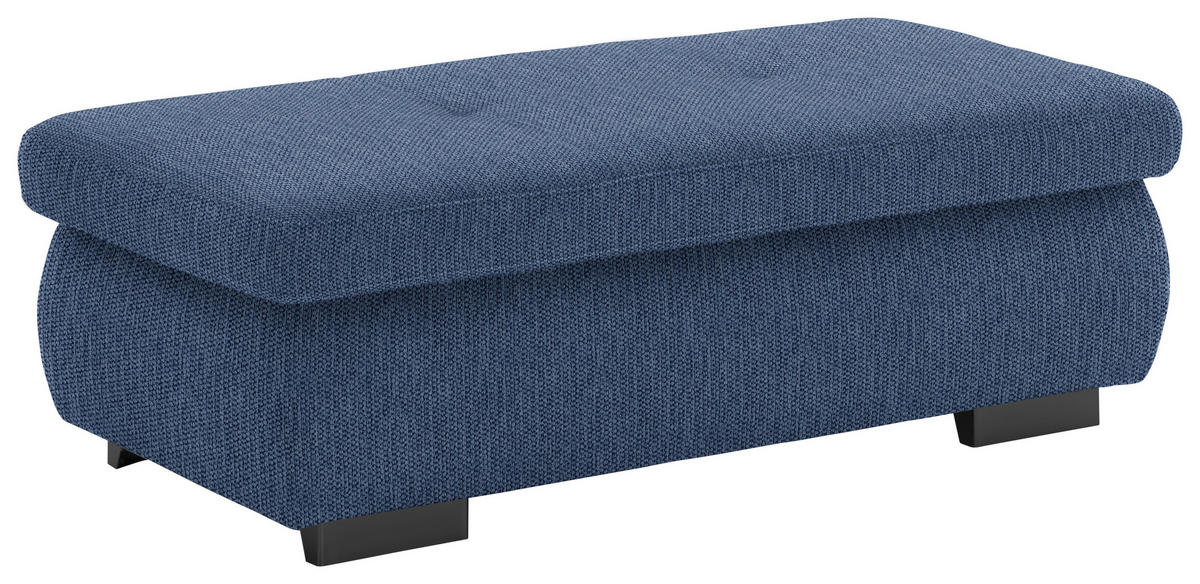 HOCKER in Textil Dunkelblau  - Schwarz/Dunkelblau, Design, Textil/Metall (138/44/67cm) - Beldomo Style