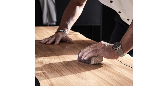 ESSTISCH in Holz 220/100/76 cm  - Eichefarben/Schwarz, Design, Holz/Metall (220/100/76cm) - Linea Natura