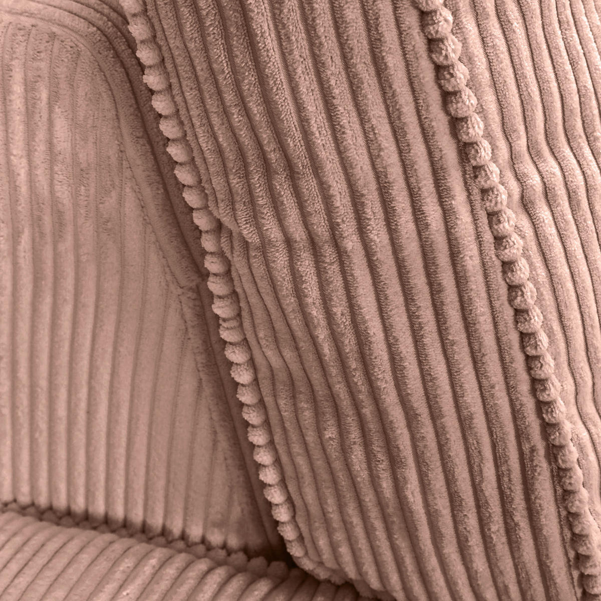 ECKSOFA Rosa Cord Zierkissen, Rückenkissen, Rücken echt  - Schwarz/Rosa, MODERN, Kunststoff/Textil (228/307cm) - Carryhome