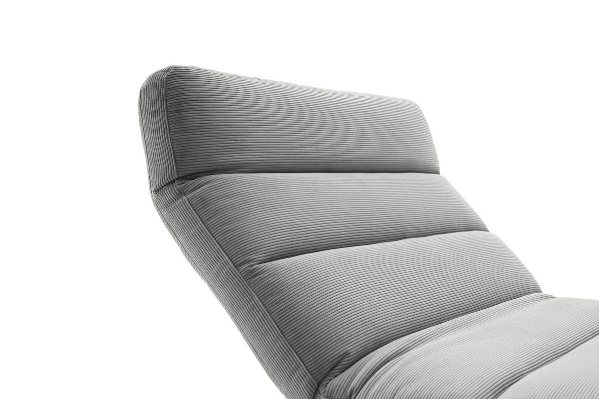RELAXLIEGE in Feincord Grau  - Schwarz/Grau, Design, Textil/Metall (120/54-113/158-198cm) - Pure Home Lifestyle