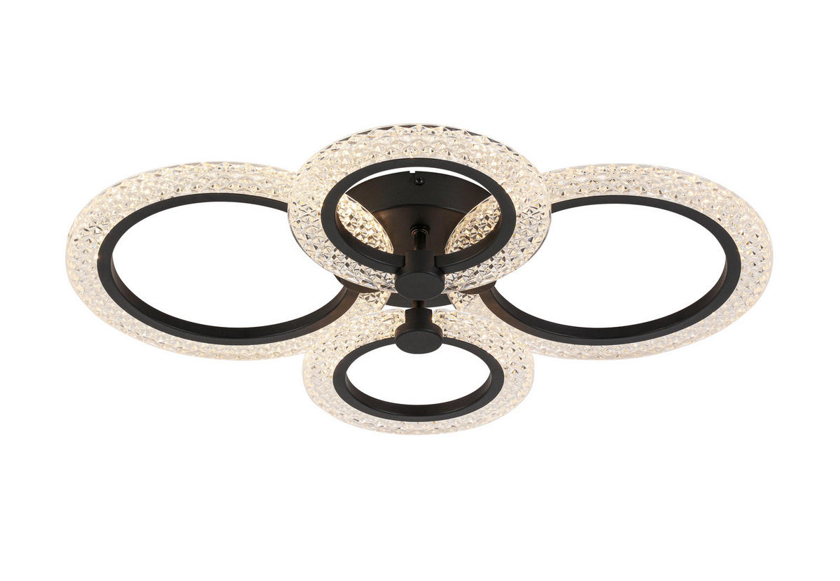 LED-DECKENLEUCHTE 59/45/9 cm   - Schwarz, Design, Kunststoff/Metall (59/45/9cm) - Novel