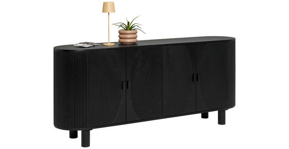 SIDEBOARD  in 180/80/40 cm  - Schwarz, Trend, Holz/Metall (180/80/40cm) - Ambia Home