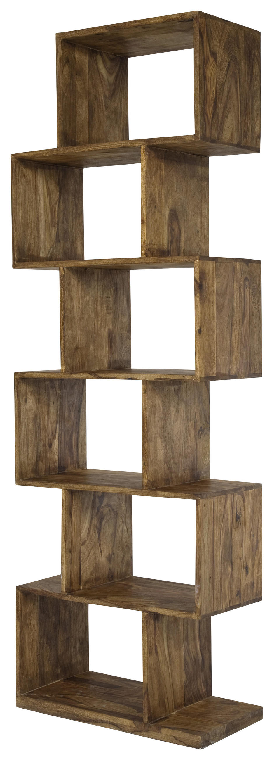 REGAL Sheesham massiv Sheeshamfarben  - Sheeshamfarben, Design, Holz (60/180/30cm) - Kare-Design