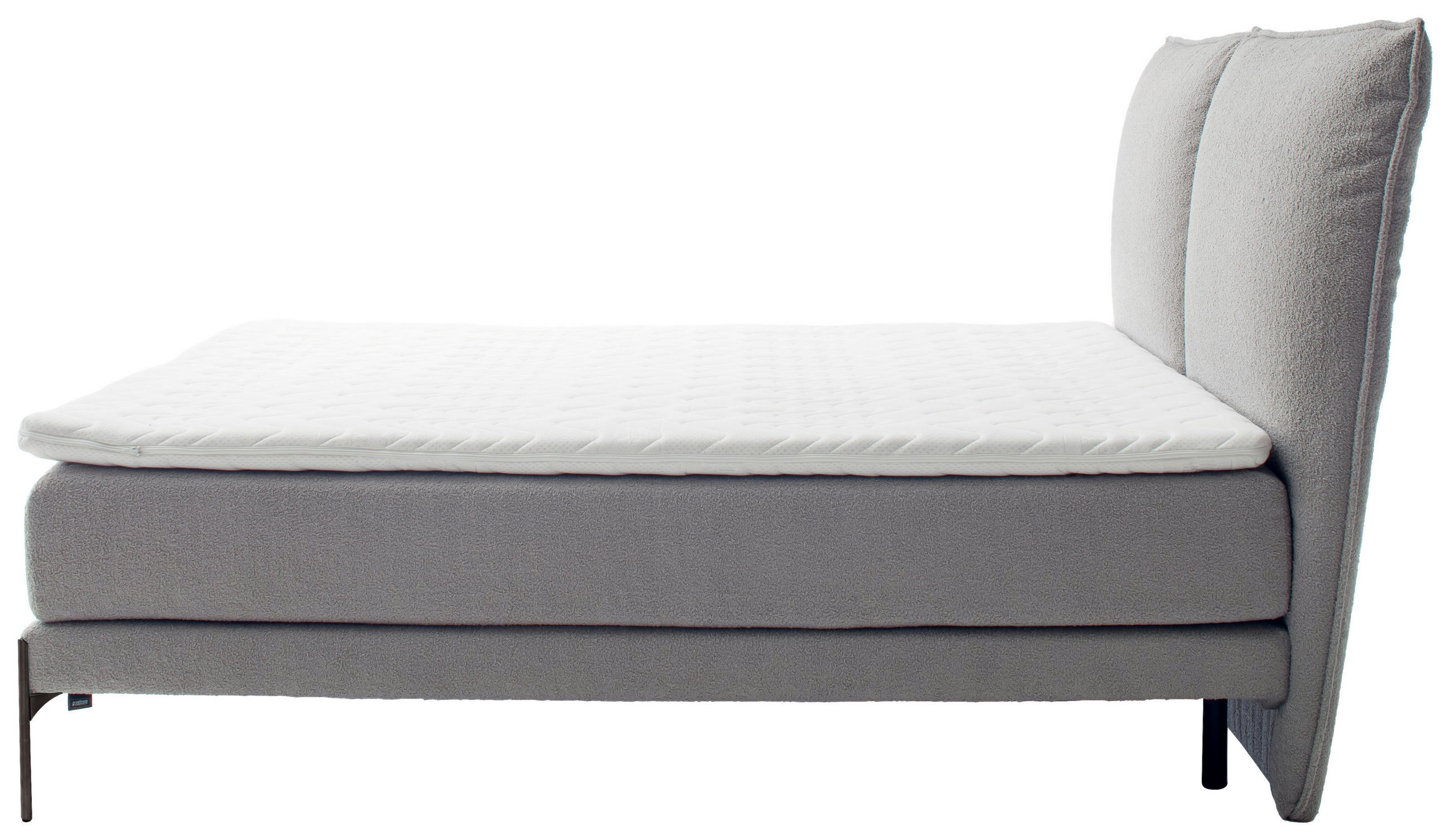 Thumbnail - Schöner Wohnen Boxspringbett Schöner Wohnen Vita, Grau, Textil, H2 + H3, Höhe ca. 23 cm, 180x200 cm, Über- und Sondergrö...