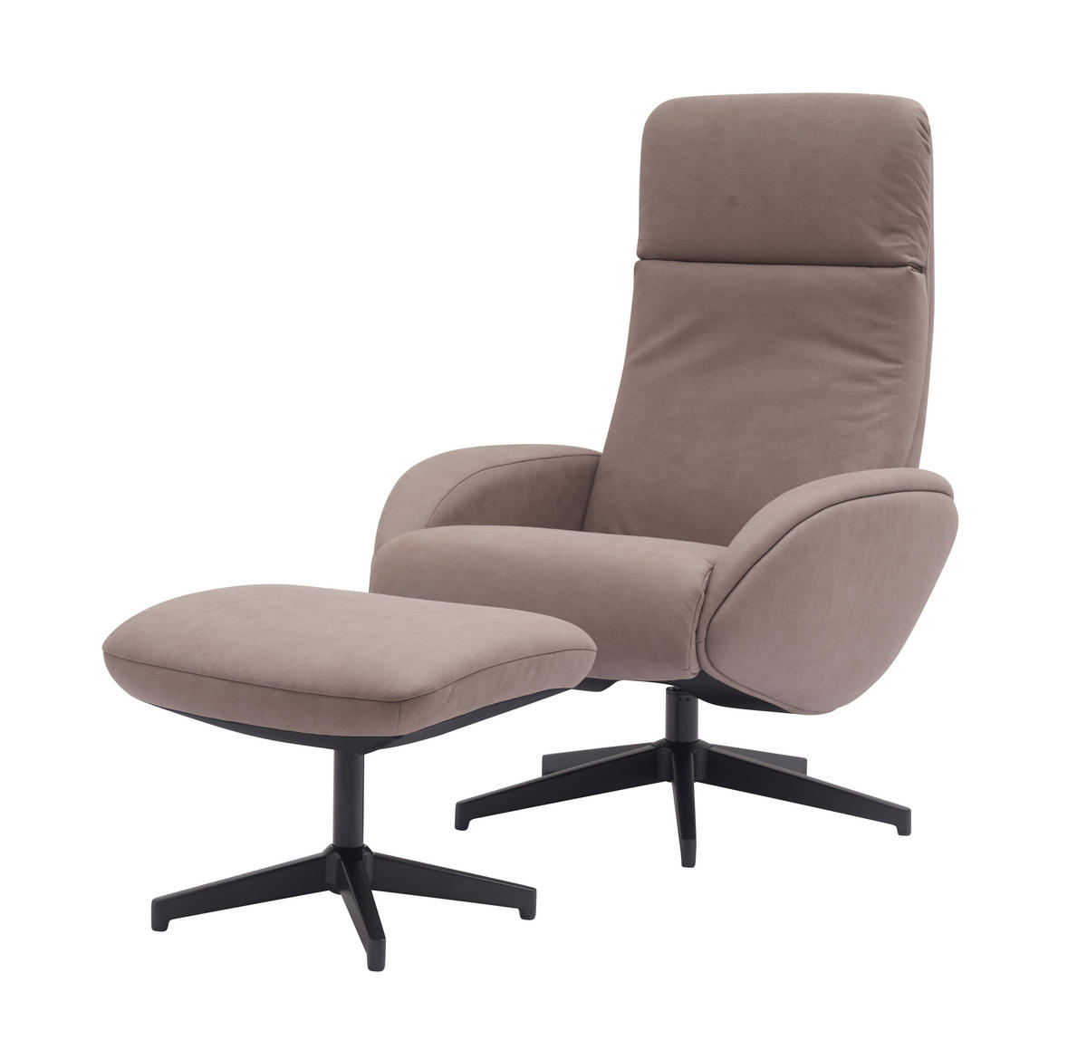 RELAXSESSELSET in Textil Taupe  - Taupe/Schwarz, Design, Textil/Metall (77/107/75cm) - Xora