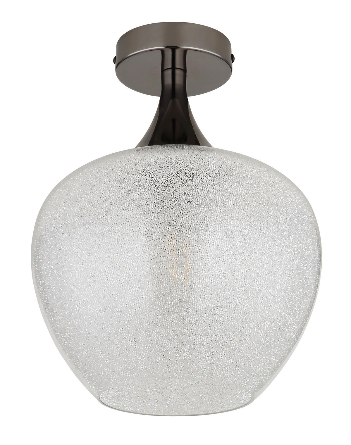 TAKLAMPA 24/32 cm  - klar/svart, Klassisk, metall/glas (24/32cm) - Globo