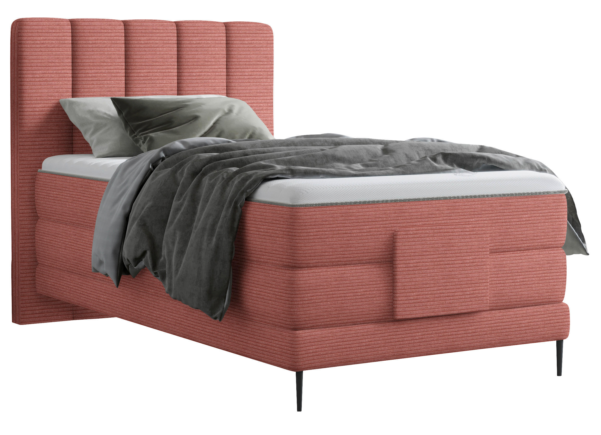 BOXSPRINGBETT 100/200 cm  in Rosa  - Schwarz/Rosa, Natur, Textil/Metall (100/200cm) - Esposa