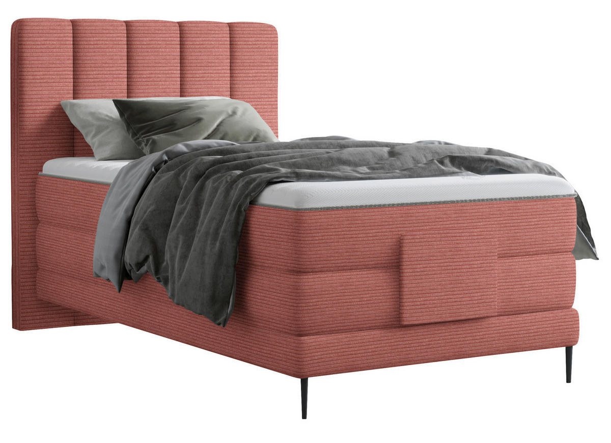 BOXSPRINGBETT 100/200 cm  in Rosa  - Schwarz/Rosa, Natur, Textil/Metall (100/200cm) - Esposa