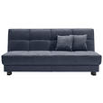 SCHLAFSOFA Mikrovelours Dunkelblau  - Schwarz/Dunkelblau, KONVENTIONELL, Textil/Metall (185/85/100cm) - Carryhome