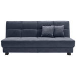 SCHLAFSOFA Mikrovelours Dunkelblau  - Schwarz/Dunkelblau, KONVENTIONELL, Textil/Metall (185/85/100cm) - Carryhome