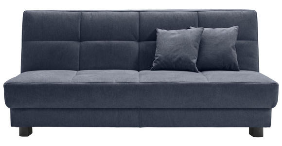 SCHLAFSOFA Mikrovelours Dunkelblau  - Schwarz/Dunkelblau, KONVENTIONELL, Textil/Metall (185/85/100cm) - Carryhome