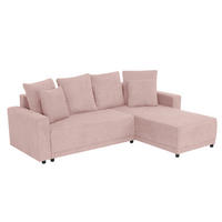 ECKSOFA Rosa Mikrofaser  - Schwarz/Rosa, Design, Kunststoff/Textil (178/248cm) - MID.YOU