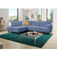 ECKSOFA in Webstoff Blau  216/297 cm  - Blau/Schwarz, Design, Holz/Textil (216/297cm) - Xora