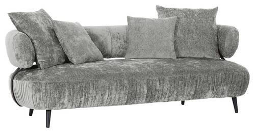 BIGSOFA in Chenille Grau  - Schwarz/Grau, Design, Holz/Textil (245/85/110cm) - Landscape