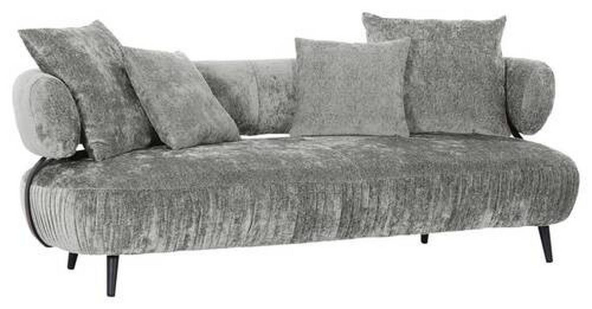 BIGSOFA in Chenille Grau  - Schwarz/Grau, Design, Holz/Textil (245/85/110cm) - Landscape