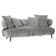 BIGSOFA in Chenille Grau  - Schwarz/Grau, Design, Holz/Textil (245/85/110cm) - Landscape