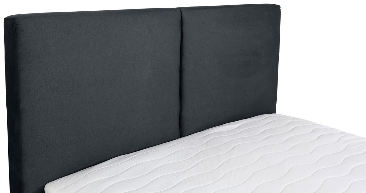 POLSTERBETT 160/200 cm, inkl. Lattenrost, Bettkasten,  in Dunkelgrau  - Dunkelgrau/Schwarz, MODERN, Holz/Textil (160/200cm) - MID.YOU