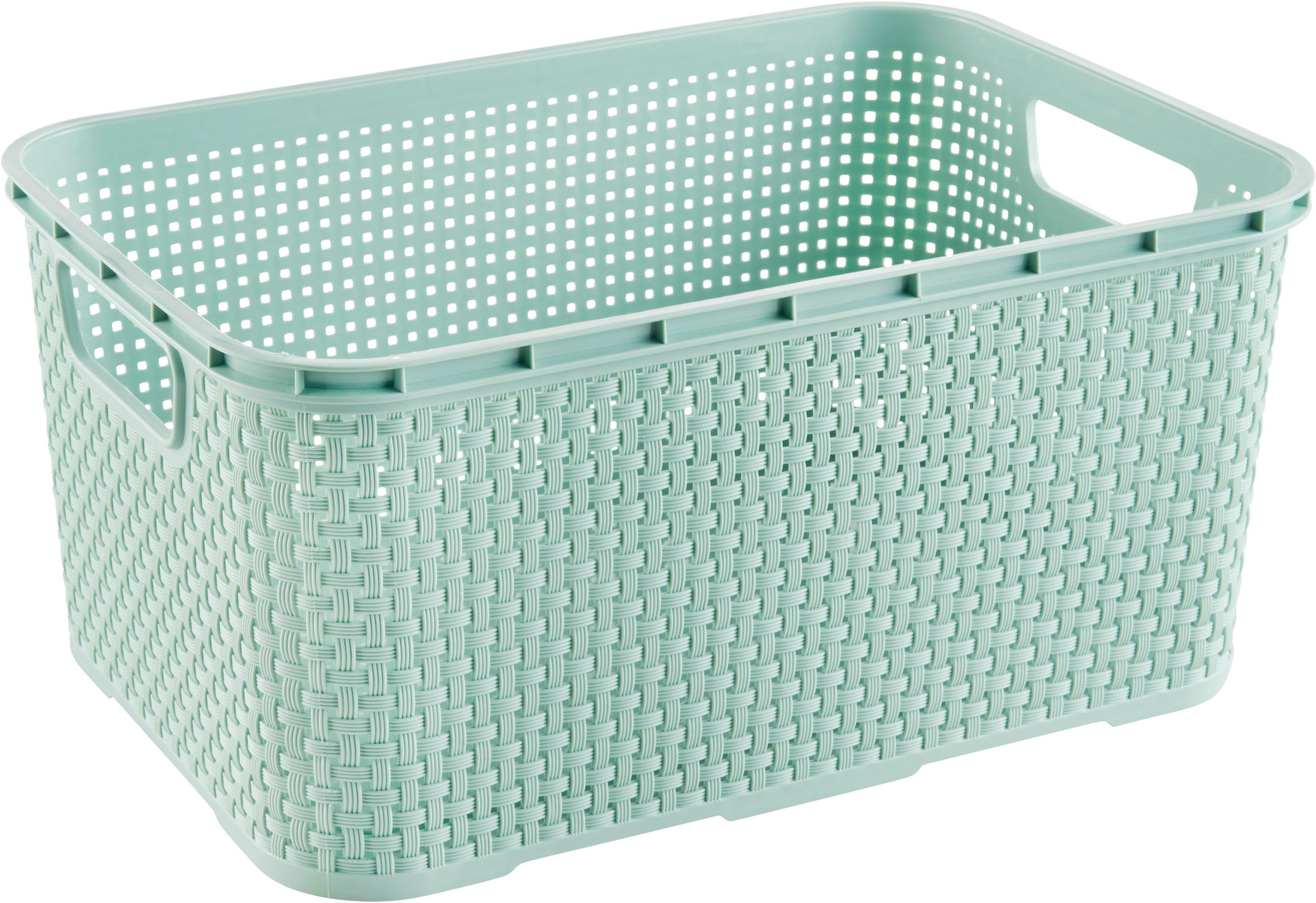 TÁROLÓKOSÁR 32/22/15 cm  - mentazöld, Basics, műanyag (32/22/15cm) - My Baby Lou