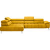 ECKSOFA in Chenille Gelb, Currygelb  - Chromfarben/Currygelb, Design, Textil/Metall (222/323cm) - Beldomo Style