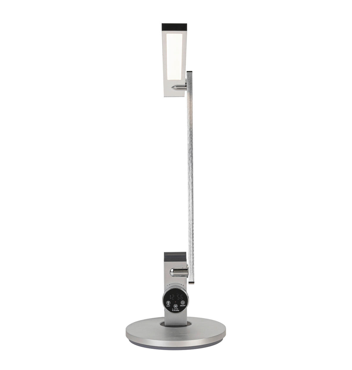 LED LAMPA NA PÍSACÍ STÔL, otočný stmievač, 19/65/45,2 cm - čierna/strieborná, Basics, kov/plast (19/65/45,2cm) - Novel