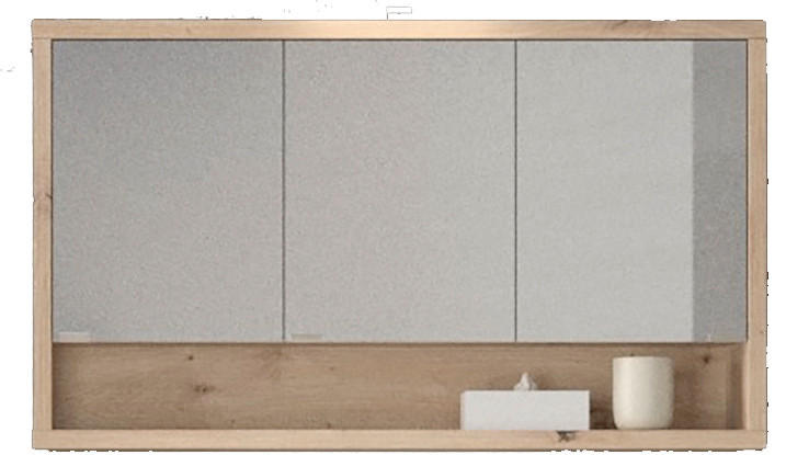 OMARA Z OGLEDALOM 123/69/22 cm  - barve hrasta/bež, Moderno, leseni material (123/69/22cm) - Xora