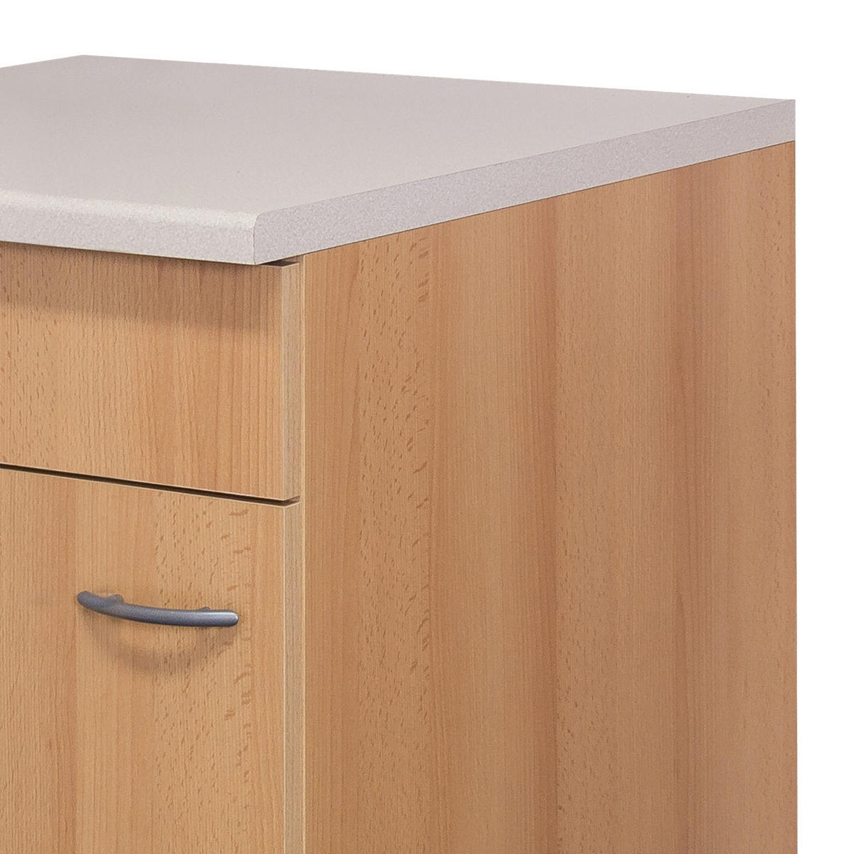 KÜCHENUNTERSCHRANK 60/85/57 cm  in Buchefarben  - Edelstahlfarben/Beige, MODERN, Holzwerkstoff/Kunststoff (60/85/57cm) - FlexWell