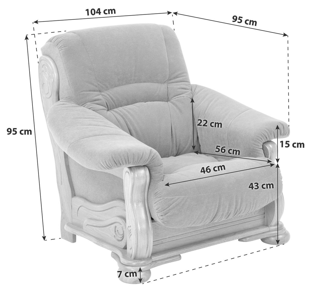 SESSEL in Echtleder Braun  - Eichefarben/Braun, Lifestyle, Leder/Holz (104/95/95cm) - Max Winzer