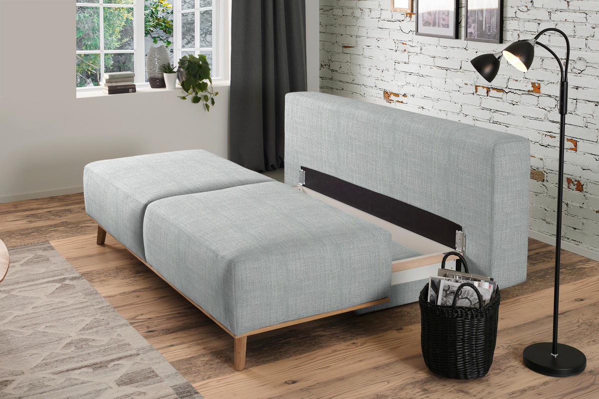 BOXSPRINGSOFA Grau  - Grau, Design, Holz/Textil (203/97/107cm) - Dieter Knoll