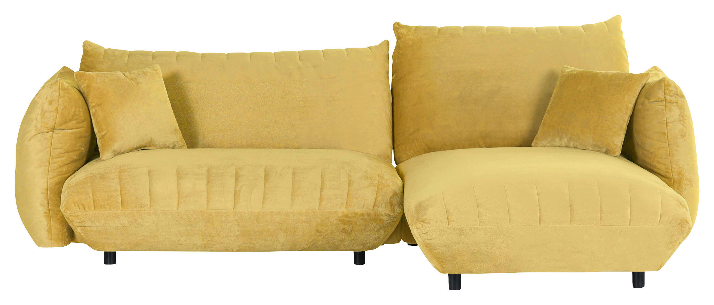 HÖRNSOFFA i plysch gul - svart/gul, Klassisk, textil/plast (270/170cm) - MID.YOU