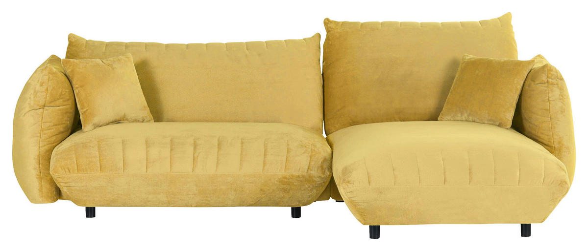 HÖRNSOFFA i plysch gul  - svart/gul, Klassisk, textil/plast (270/170cm) - MID.YOU