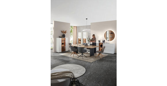 ESSTISCH Eichefarben rechteckig   - Eichefarben/Anthrazit, Natur, Holz (190/95/76cm) - Valnatura