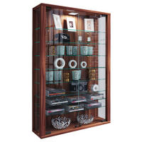 VITRINE Nussbaumfarben  - Nussbaumfarben/Schwarz, Design, Glas/Holzwerkstoff (59/91/18cm) - MID.YOU