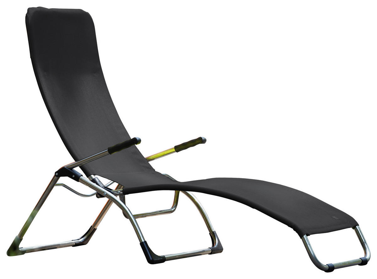 BÄDERLIEGE 63/107/142 cm  - Schwarz, Design, Textil/Metall (63/107/142cm) - FIAM