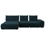 ECKSOFA in Velours Dunkelblau  - Schwarz/Dunkelblau, Design, Kunststoff/Textil (174/342cm) - Xora