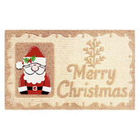 LÁBTÖRLŐ  - piros/erdőzöld, Basics, műanyag/természetes anyagok (75/45/0,15cm) - X-Mas