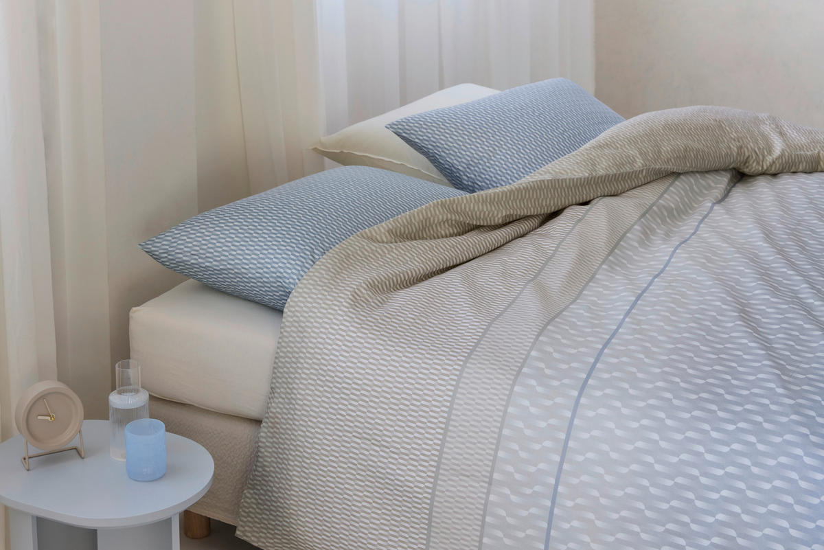 BETTWÄSCHE Naleen Satin 160/210 cm  - Blau, Basics, Textil (160/210cm) - Novel