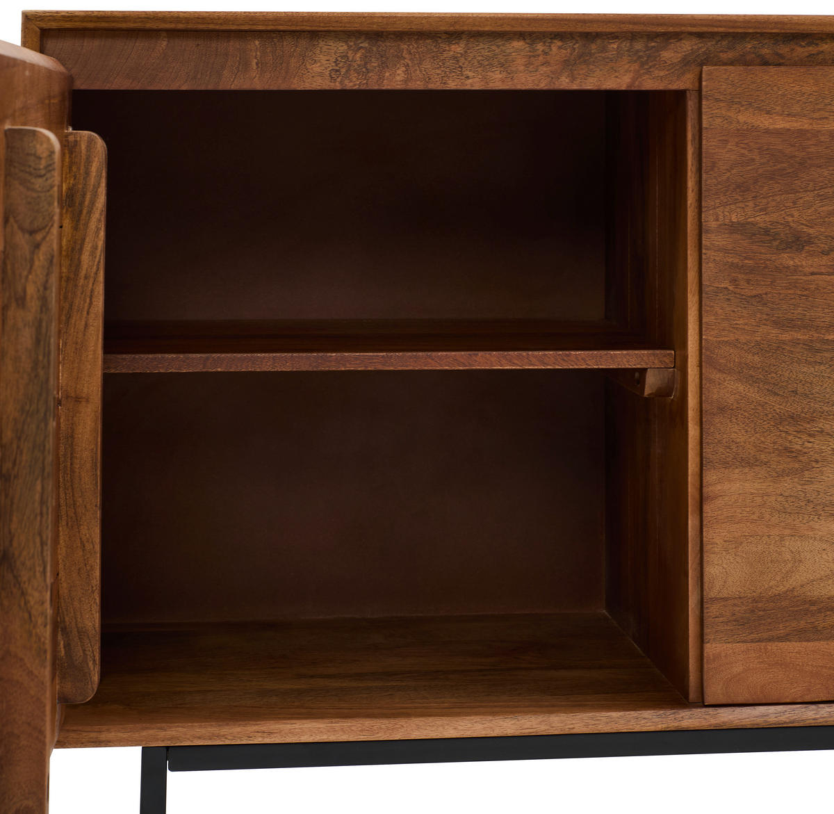 SIDEBOARD  in 160/76/40 cm  - Schwarz/Naturfarben, LIFESTYLE, Holz/Metall (160/76/40cm) - Livetastic