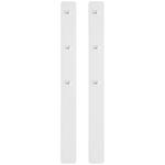 GARDEROBENPANEEL 2 Stück  in 15/164/1,5 cm  - Weiß Hochglanz, Design, Holzwerkstoff/Metall (15/164/1,5cm) - Xora